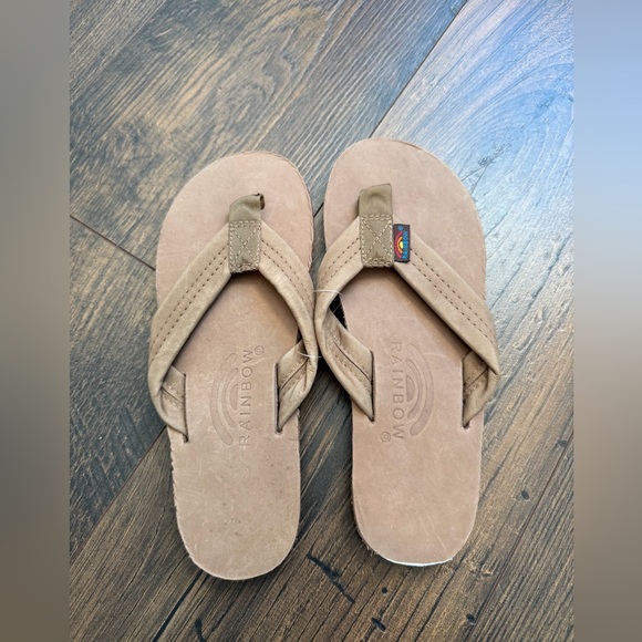 Rainbows Women’s 301ALTS Leather Brown Flip Flops NWOT Size Small (5.5-6.5) - Picture 4 of 8